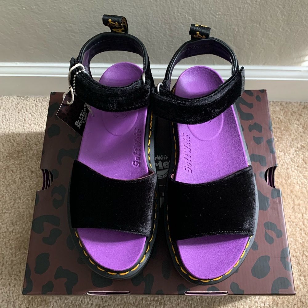 Dr. Marten’s X-Girl Velvet Platform Sandals